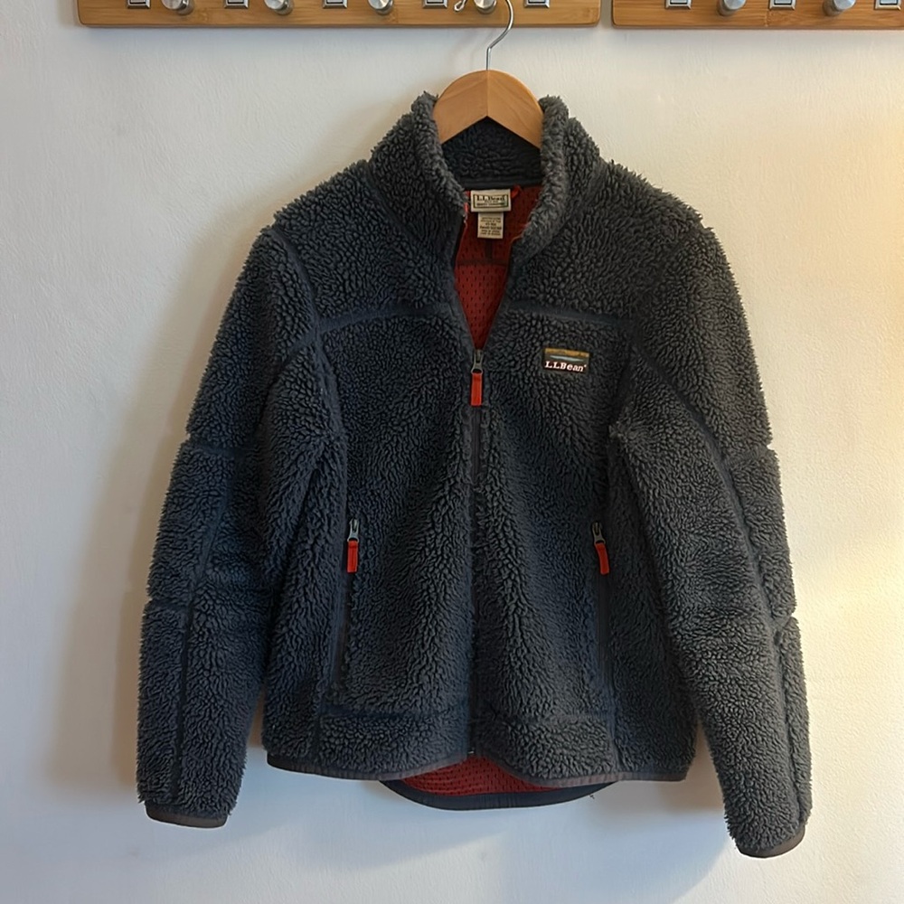 LL Bean Mountain Deep Pile Fleece Zip Up Jacket Womens Size XSmall